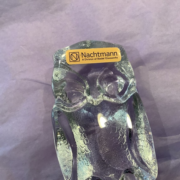 Nachtmann Riedel Bavarian Crystal 4" Owl Paperweight Clear Vintage - Picture 5 of 10